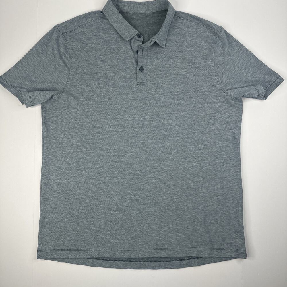 Lululemon Evolution Short-Sleeve Polo Shirt *Pique Mens XXL Gray Athleisure Golf